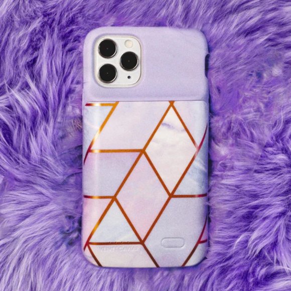 Purple Geometric ReCharge™ Case: Iphone 12 Pro - Picture 1 of 3